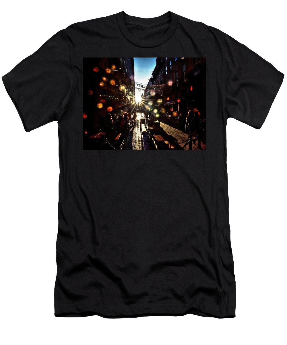 Pink Street T-Shirt featuring the photograph Soap bubbles in Pink Street by Micah Offman