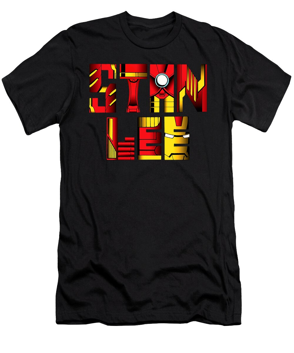 Stan Lee T-Shirt featuring the digital art Stan Lee by Kula Ders