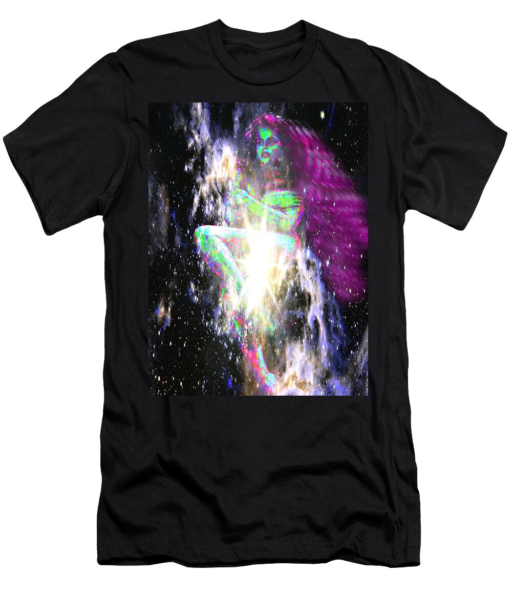 Stars T-Shirt featuring the digital art Star Girl Fantasy by Katy Hawk