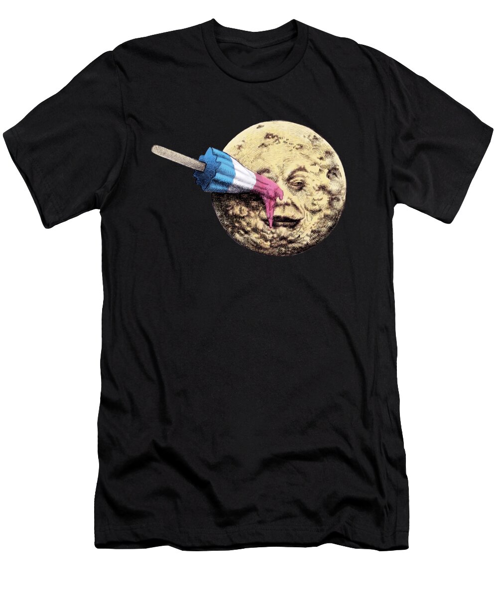 Moon T-Shirt featuring the drawing Summer Voyage by Eric Fan