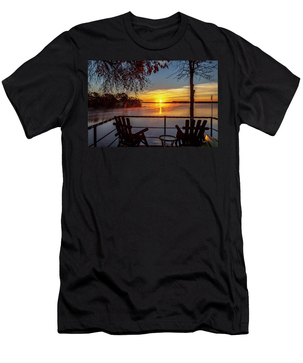 Dave Wagenblatt T-Shirt featuring the photograph Sunrise at Waters Edge by David Wagenblatt