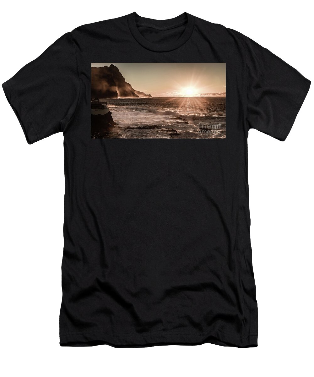 Sunset T-Shirt featuring the photograph Sunset on Santo Antao, Cape Verde by Lyl Dil Creations
