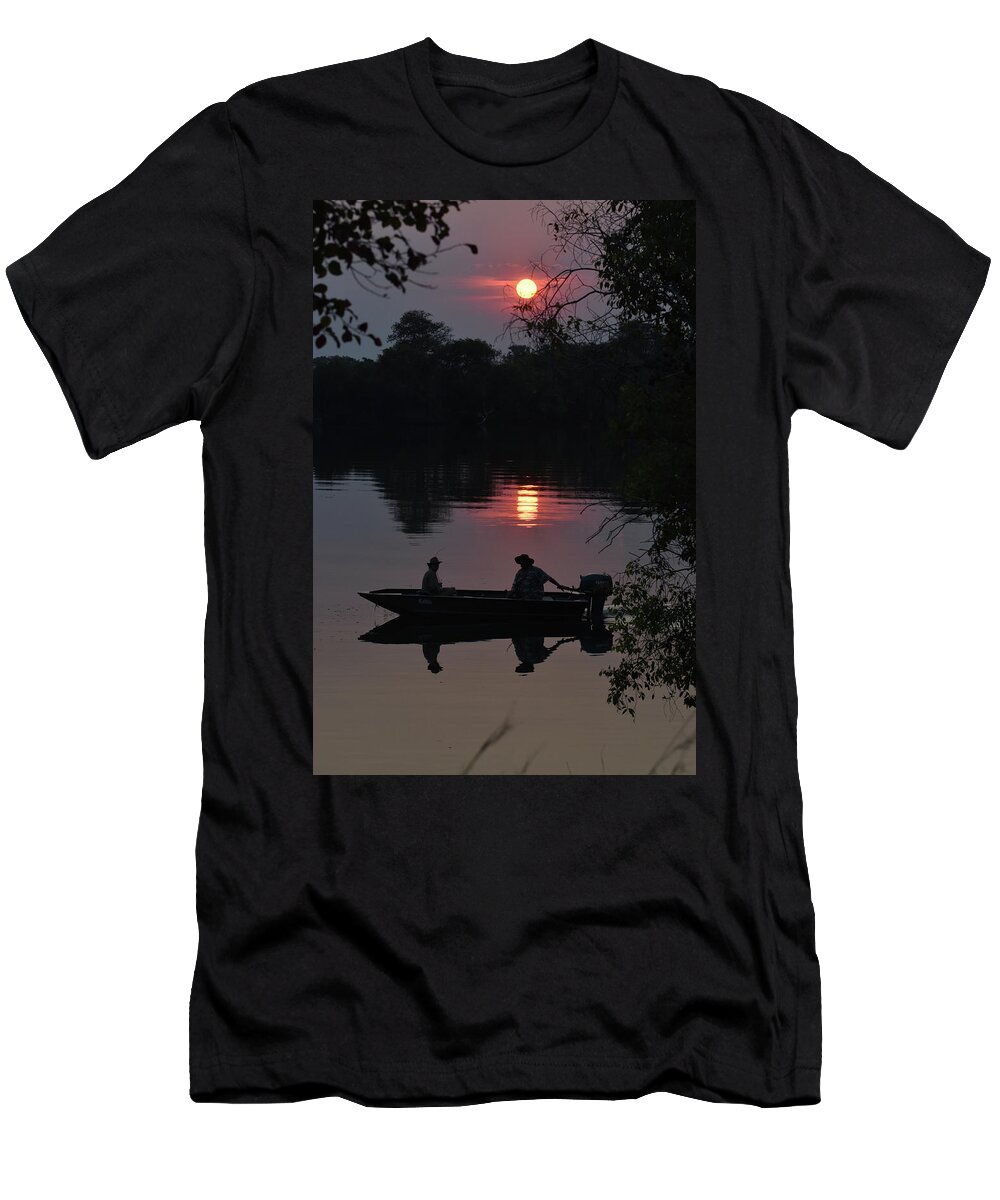 River T-Shirt featuring the photograph Sunset Over the Kafue River by Ben Foster