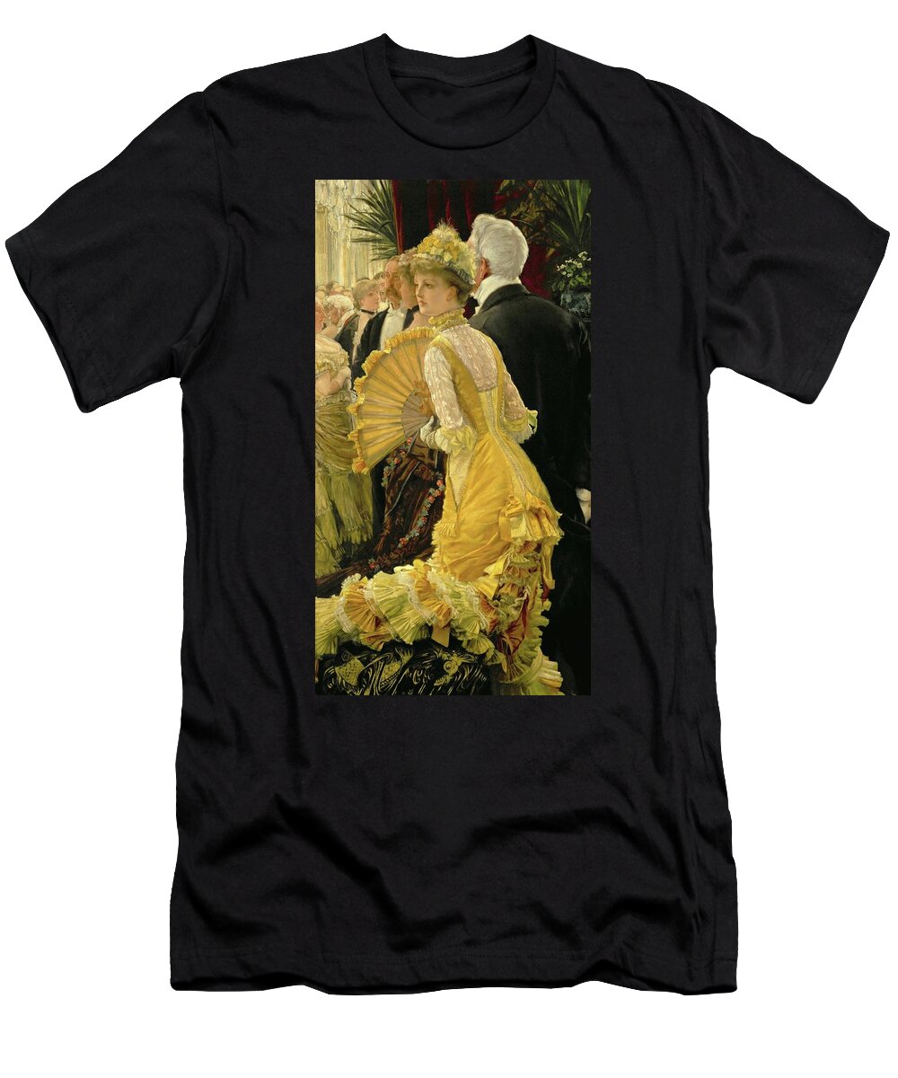 James Tissot T-Shirt featuring the painting The ball. Around 1878 Canvas, 90 x 50 cm R. F. 22 53. by James Tissot -1836-1902-