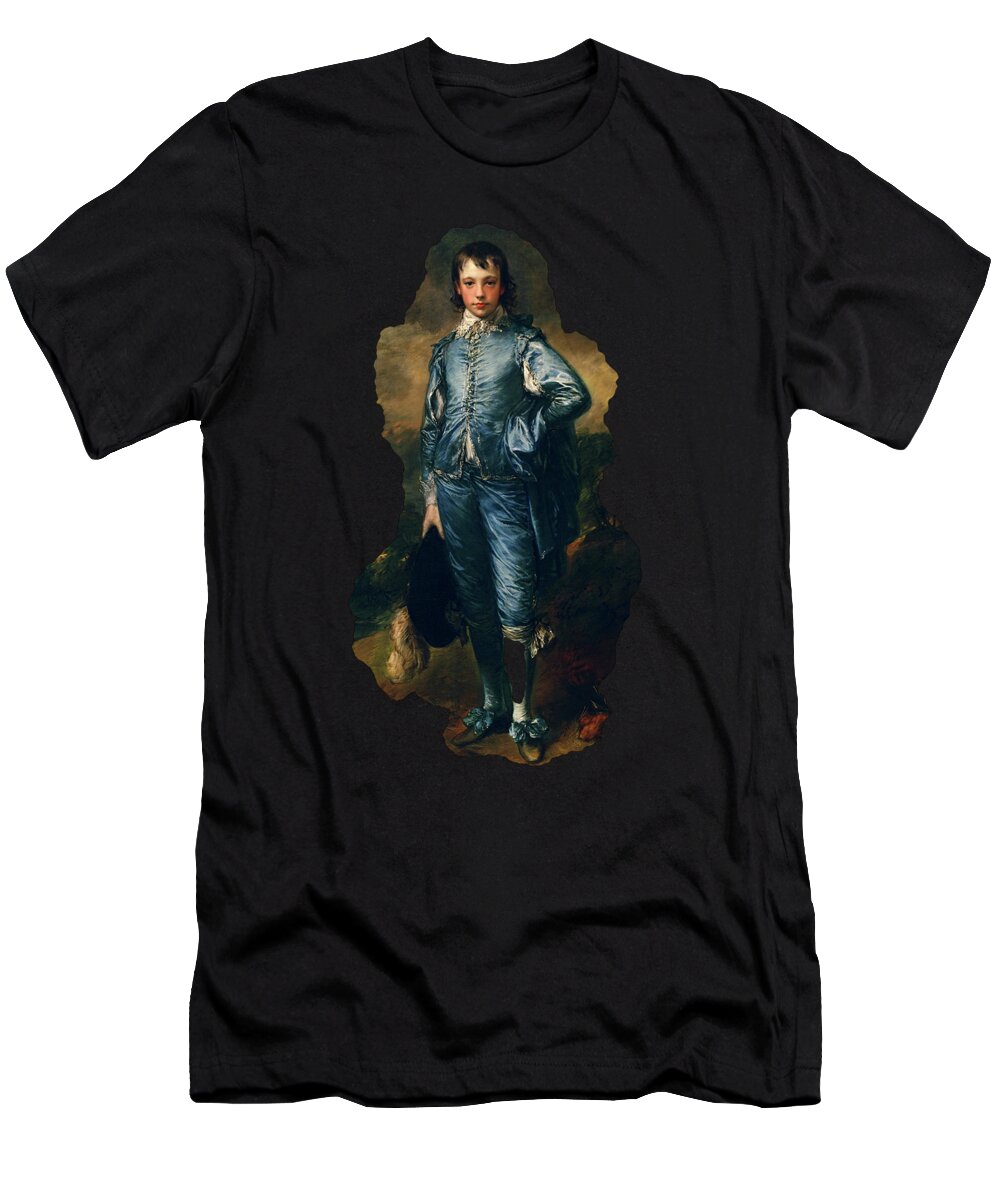 The Blue Boy T-Shirt featuring the painting The Blue Boy by Thomas Gainsborough by Rolando Burbon
