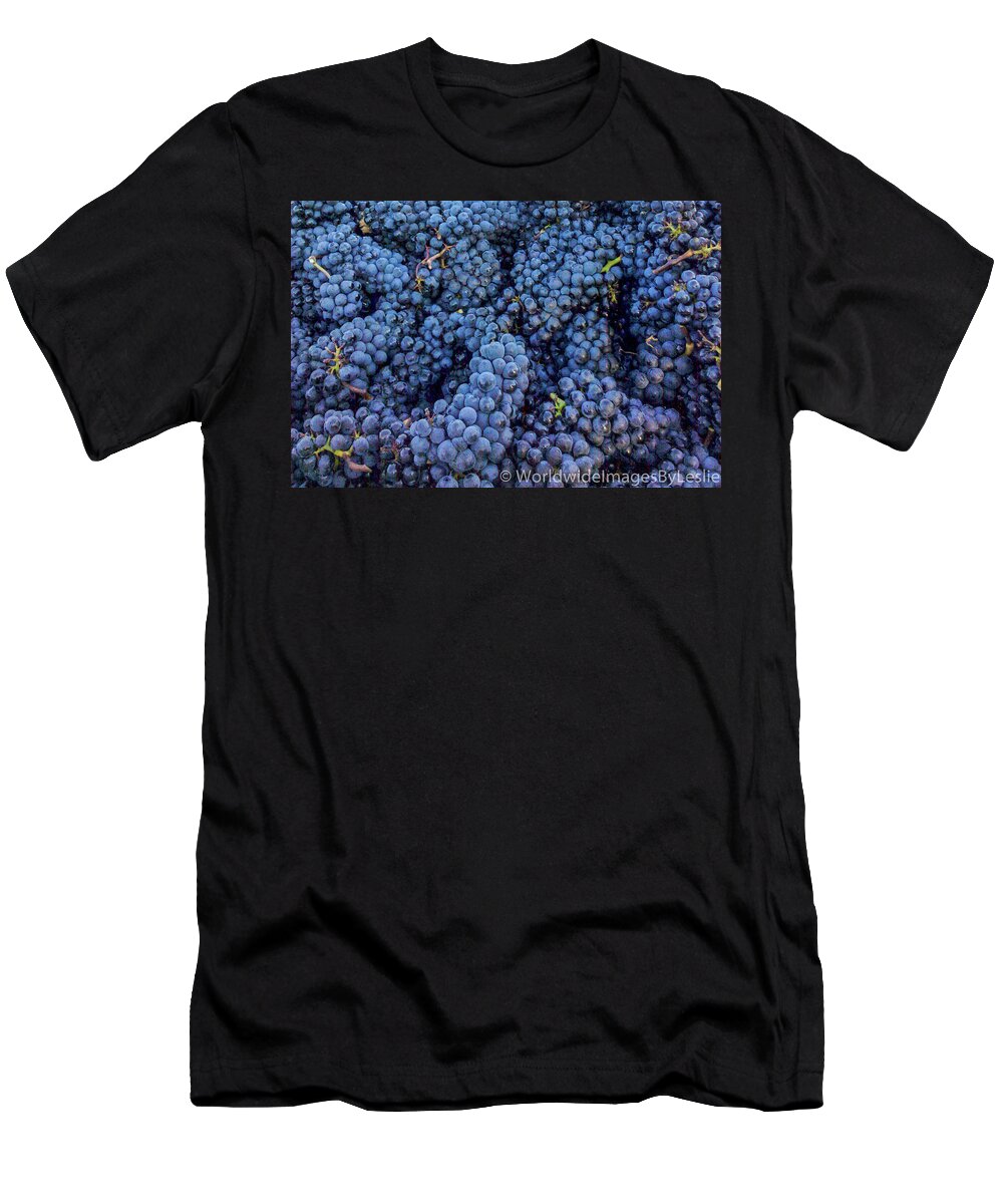Grapes T-Shirt featuring the photograph A Zillion grapes now that's alot by Leslie Struxness