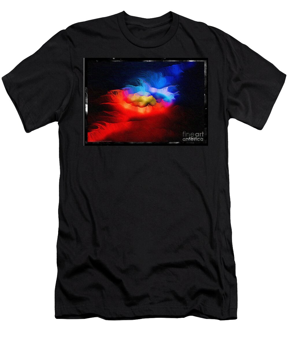 Abstract T-Shirt featuring the mixed media The Continuum of Us - Breaking the Gridlock of Hate Number 2 by Aberjhani