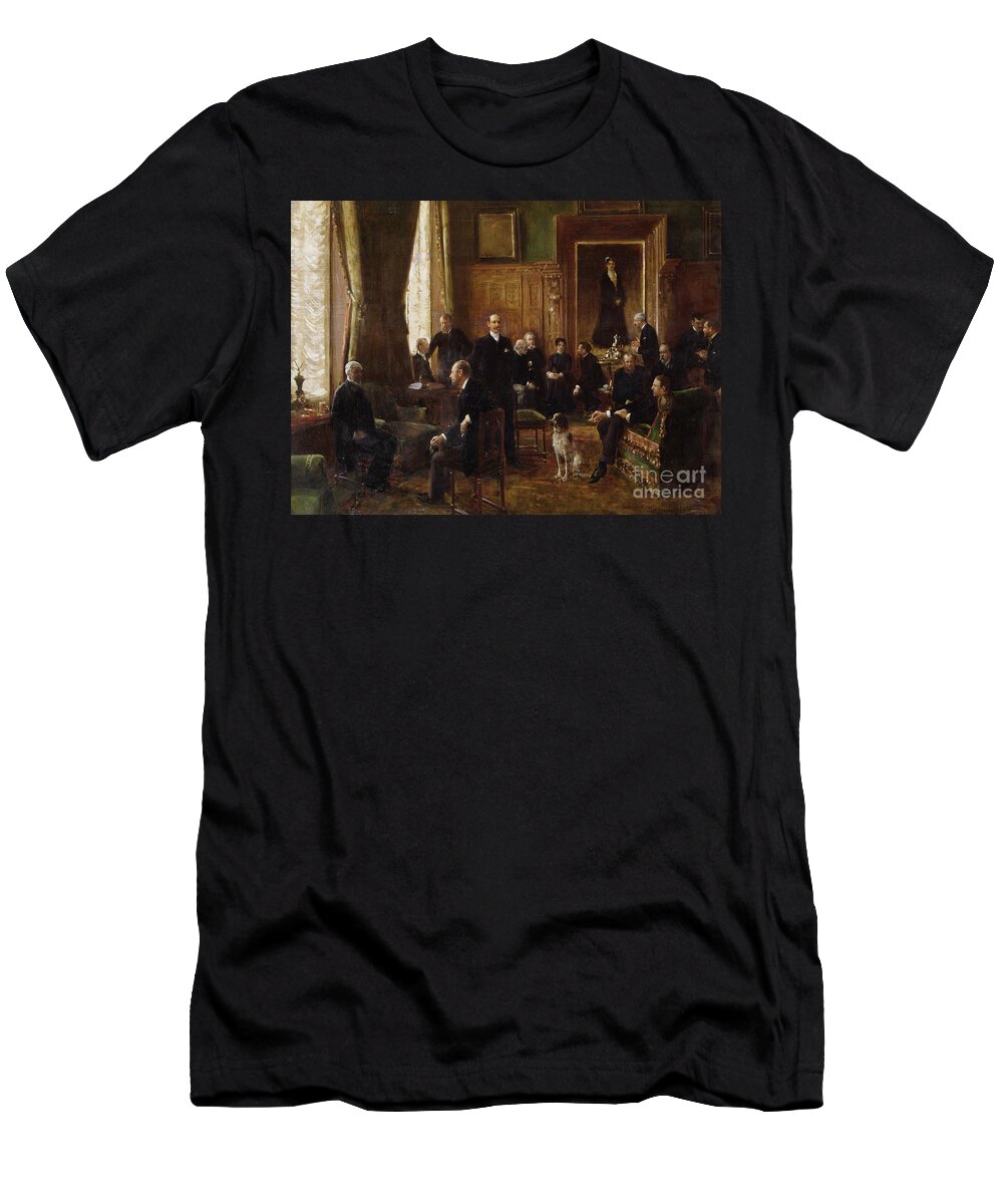 Smoking T-Shirt featuring the painting The Salon Of The Countess Potocka, 1887 by Jean Beraud
