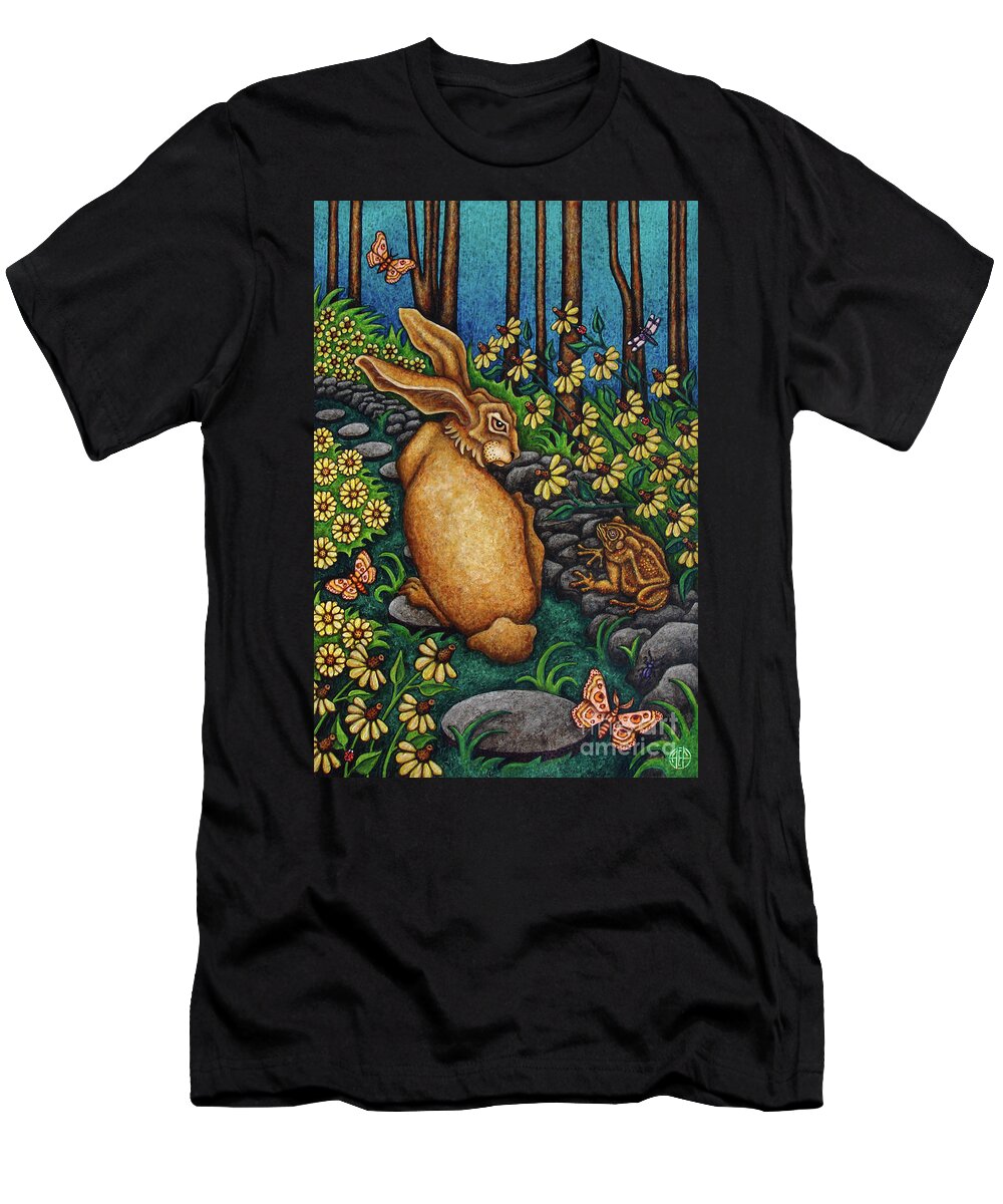 Hare T-Shirt featuring the painting Toad's Transgression by Amy E Fraser