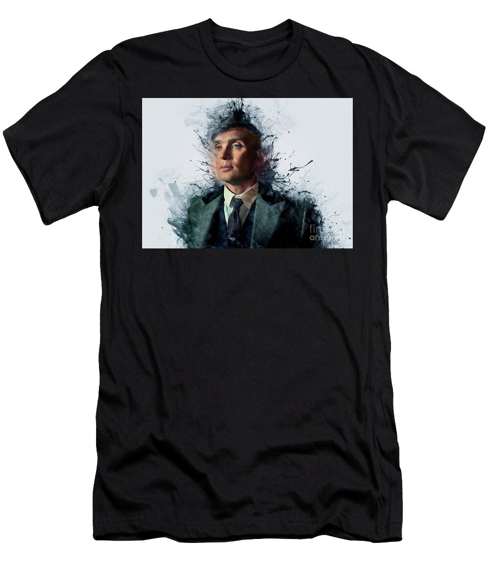 Reenactment T-Shirt featuring the digital art Tommy Shelby by Ian Mitchell