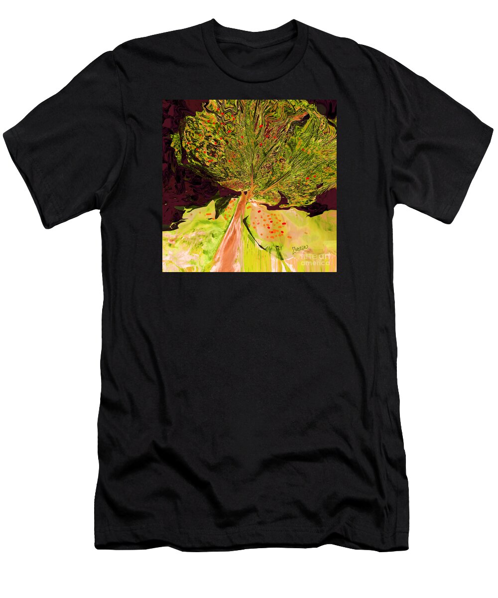 Square T-Shirt featuring the mixed media Trees of a Different Color No.4 by Zsanan Studio