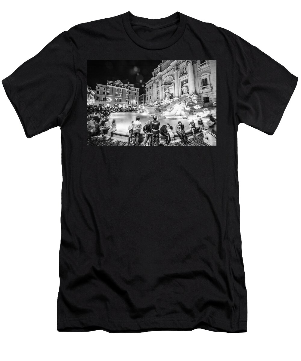 Trevi Fountain In Rome T-Shirt featuring the photograph Trevi Fountain in Rome by John McGraw