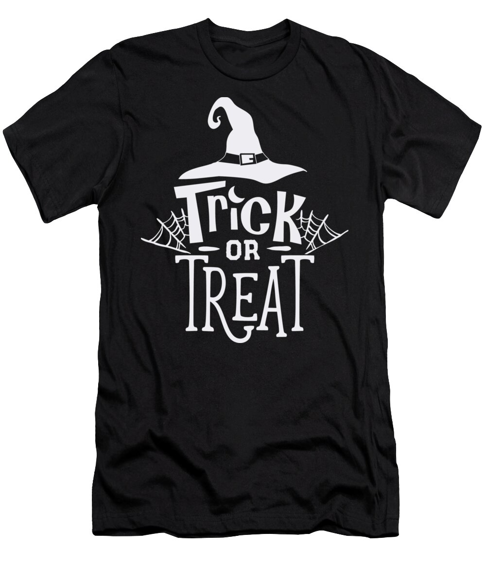 Halloween T-Shirt featuring the digital art Trick or Treat Halloween Witch Hat by Matthias Hauser