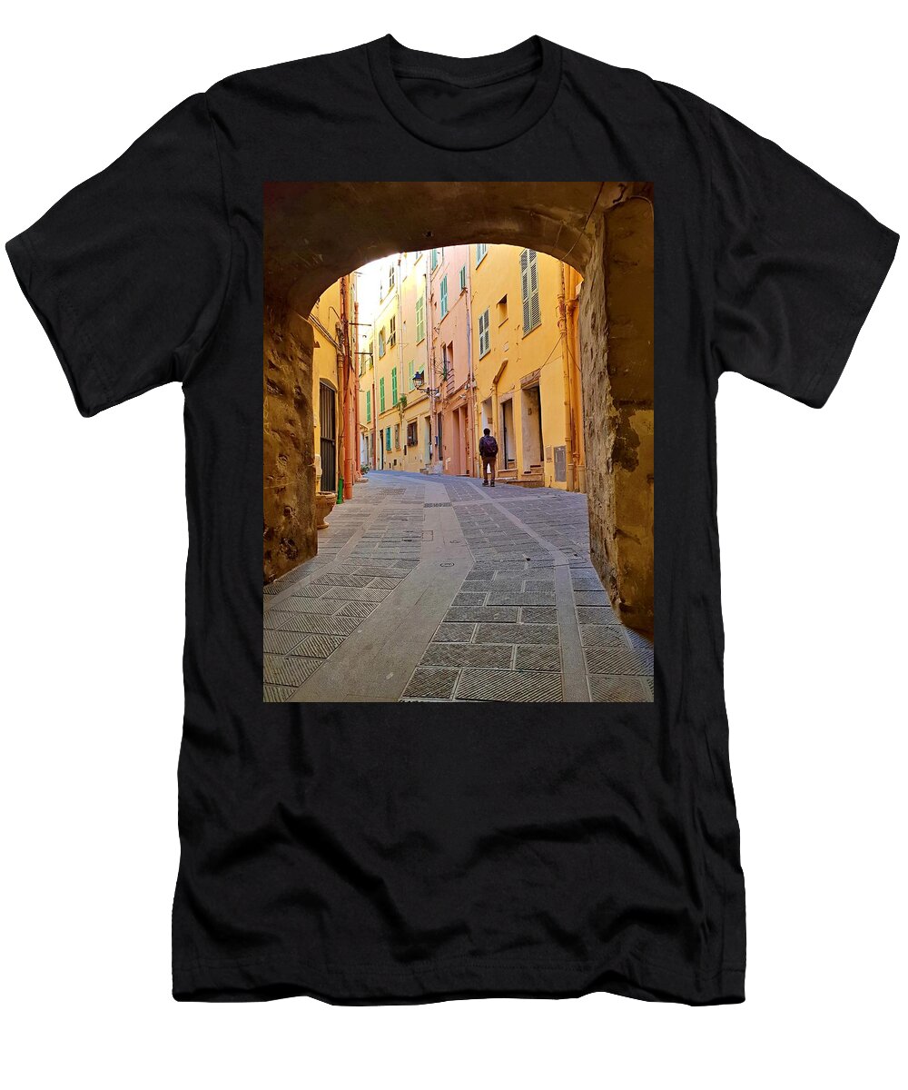 City T-Shirt featuring the photograph Tunnel Street by Andrea Whitaker
