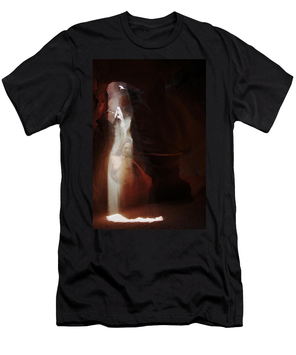 Habenero T-Shirt featuring the photograph Upper Antelope Canyon Sun Shower Nymph by Richard Henne