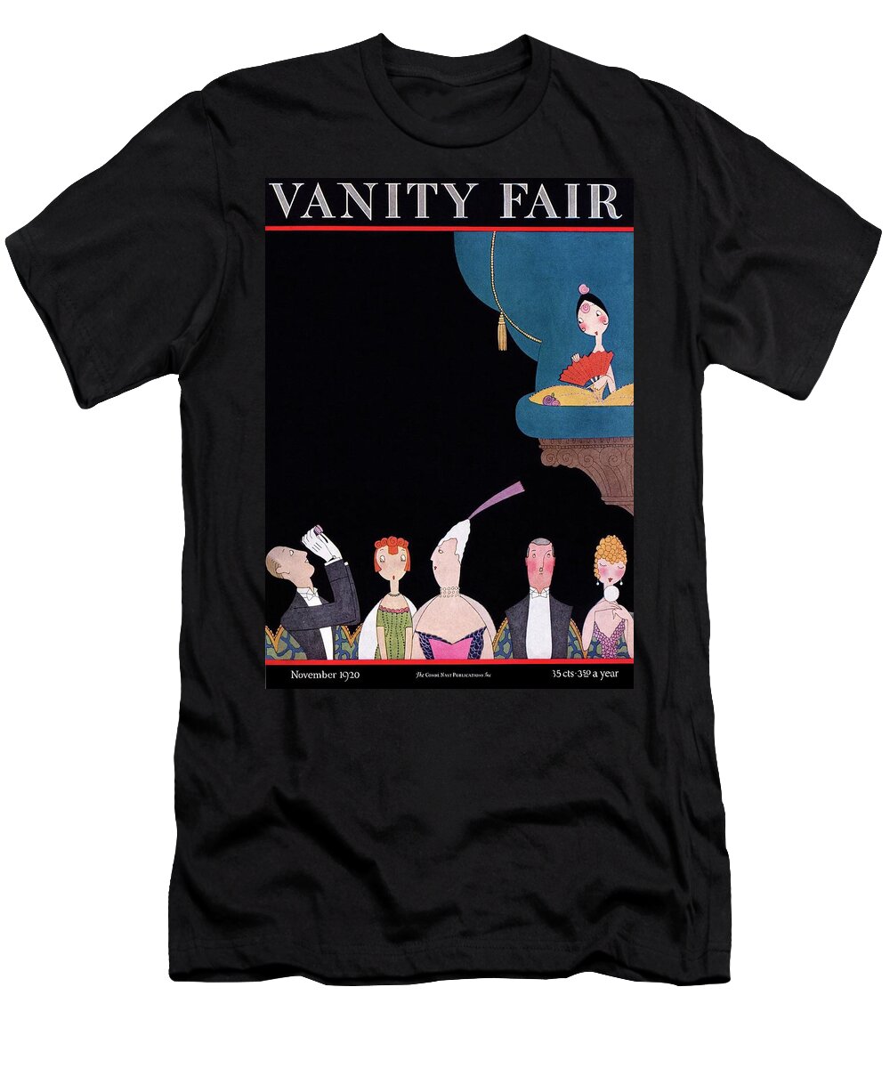 #new2022 T-Shirt featuring the painting Vanity Fair Cover Of Patrons At The Opera by A H Fish