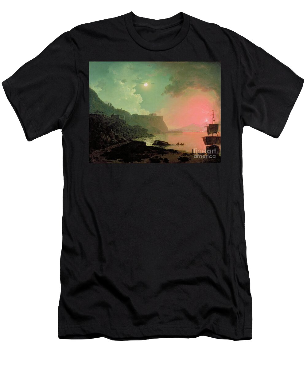 Art T-Shirt featuring the painting Vesuvius From Posillipo, C.1788 by Joseph Wright Of Derby