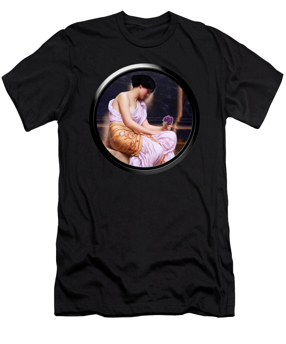 Young Girl T-Shirt featuring the painting Violets, Sweet Violets by John Godward LM Shift by Rolando Burbon