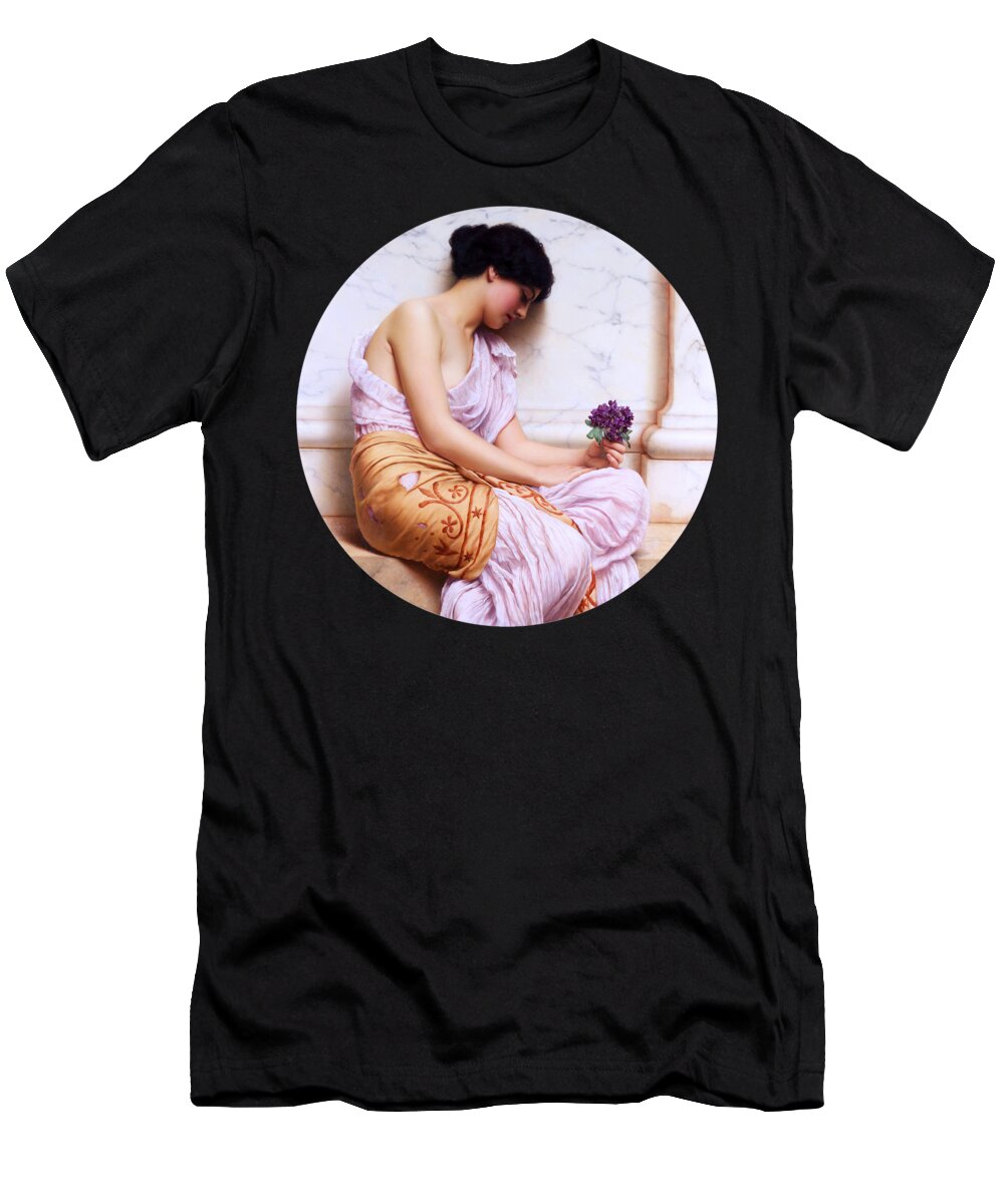 Young Girl T-Shirt featuring the painting Violets, Sweet Violets by John William Godward by Rolando Burbon