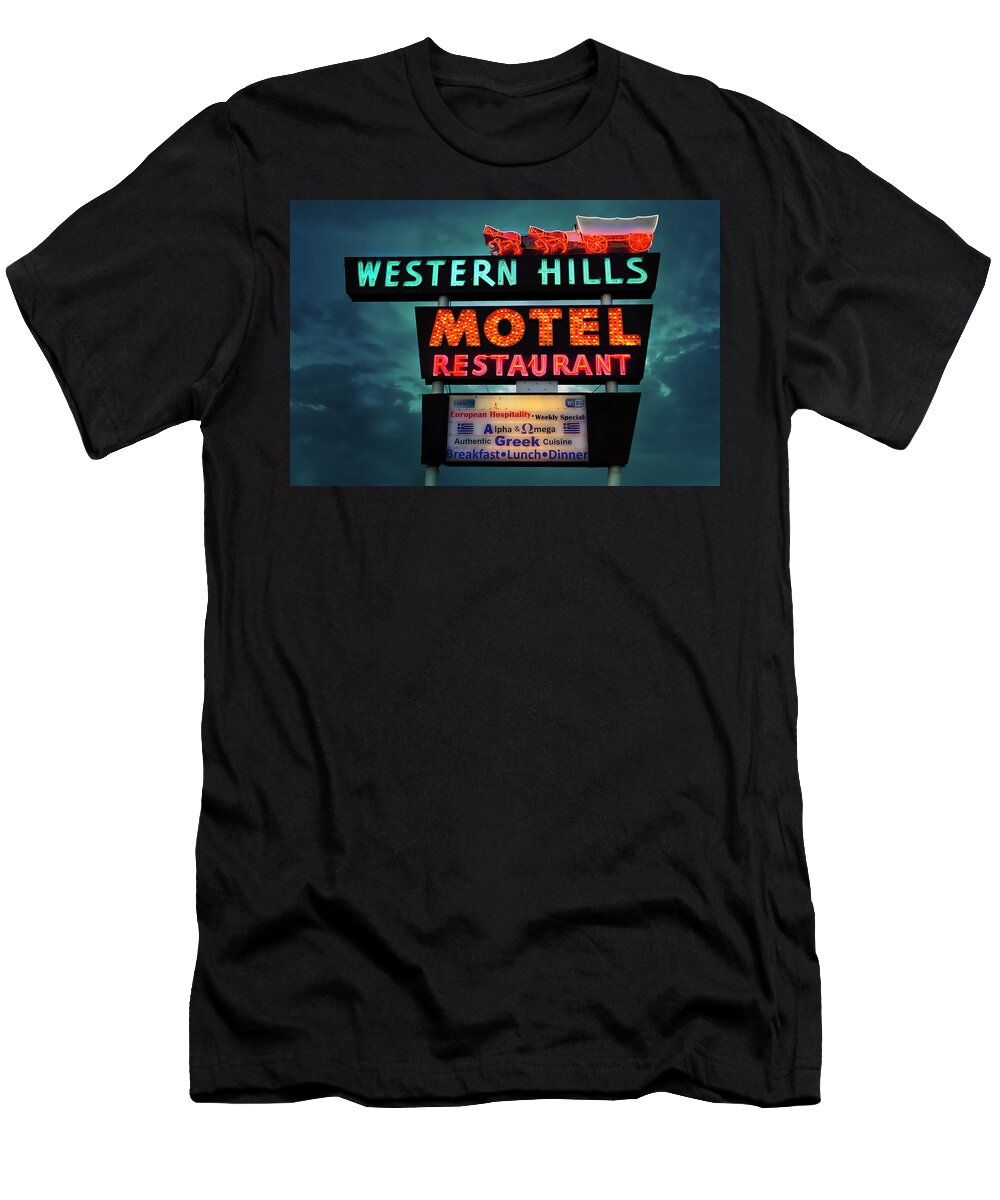 Flagstaff T-Shirt featuring the photograph Western Hills Motel by Micah Offman