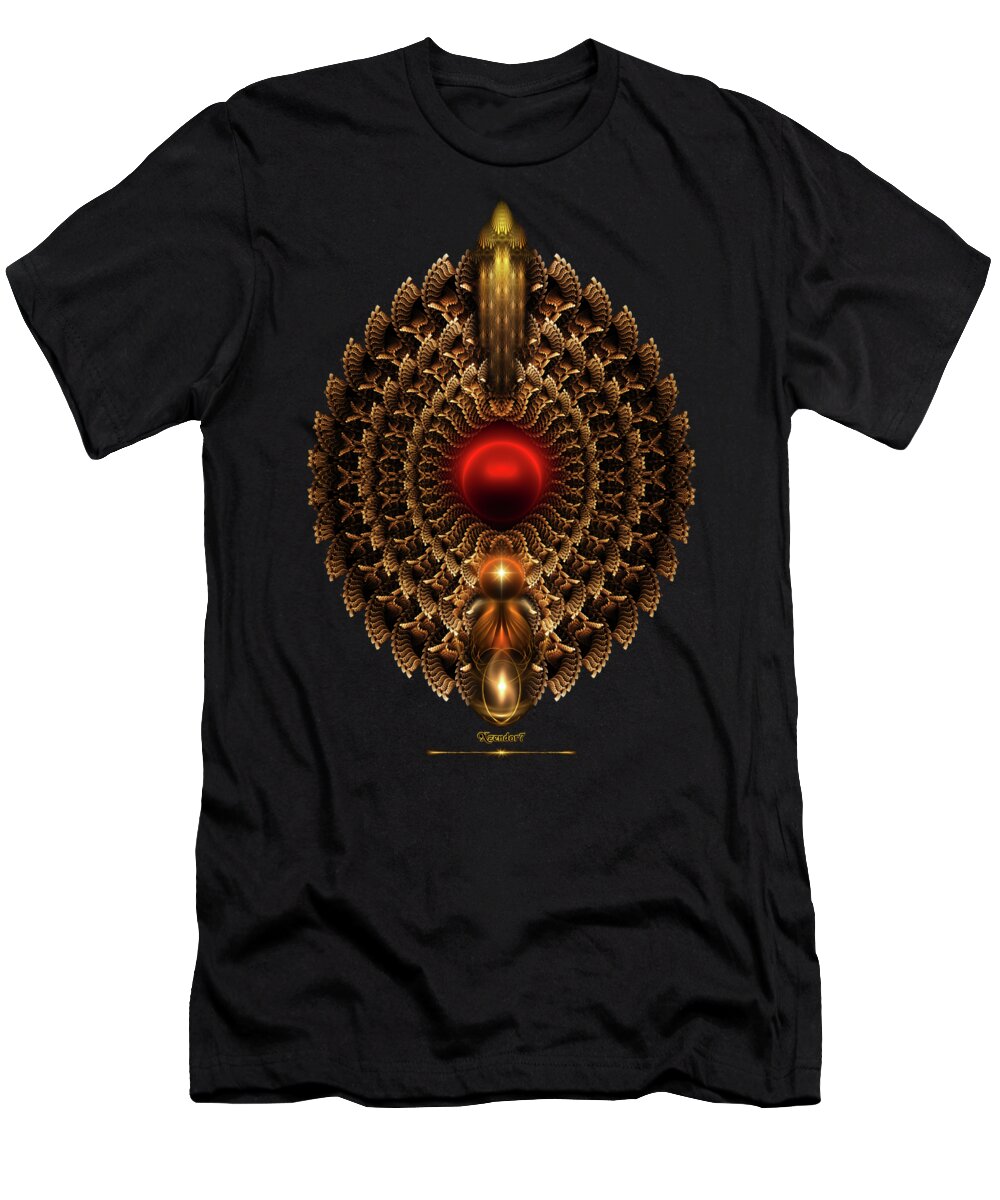 When Only Gold Will Do T-Shirt featuring the digital art When Only Gold Will Do On Black by Rolando Burbon