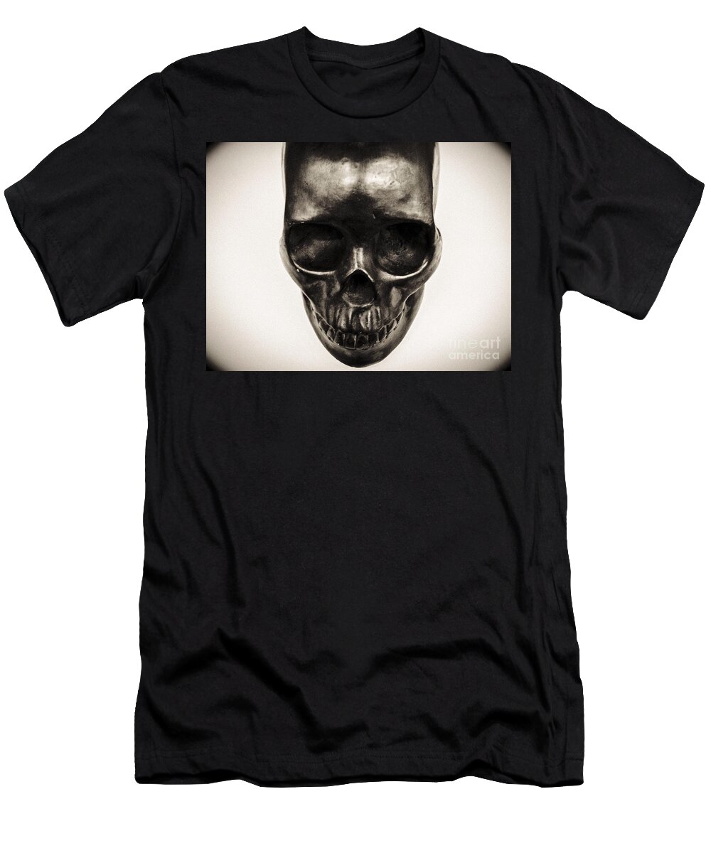 Wooden Skull T-Shirt featuring the photograph Wooden Skull by Michael Krek