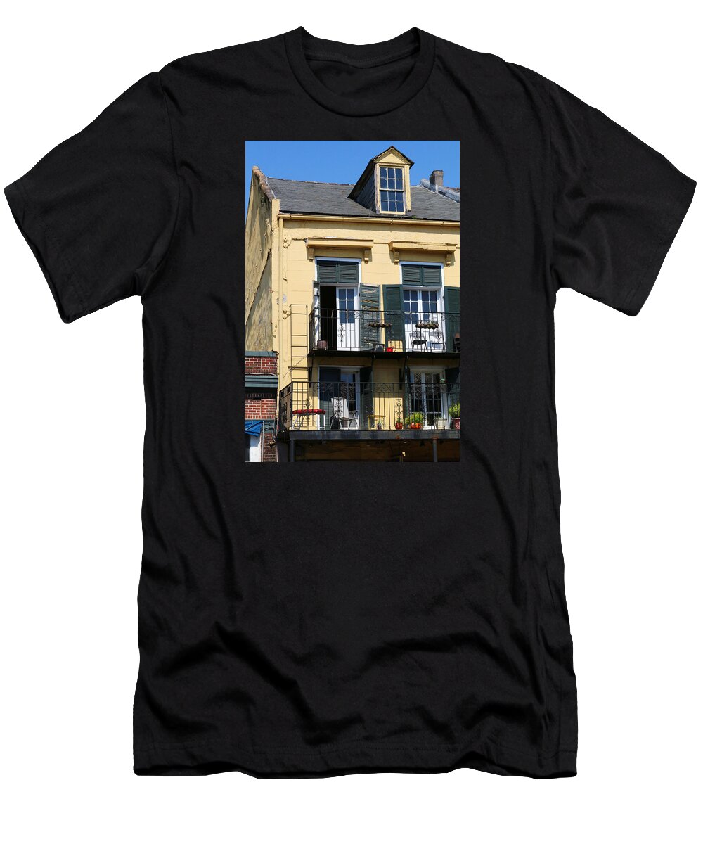 French Quarter T-Shirt featuring the photograph Yellow House in New Orleans by Art Block Collections