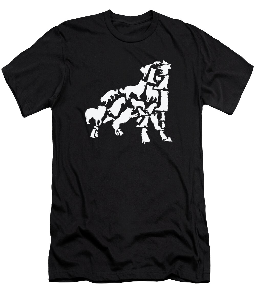 Australian Shepherd T-Shirt featuring the digital art Australian Shepherd Dog Mom Beagle Dad #1 by Toms Tee Store