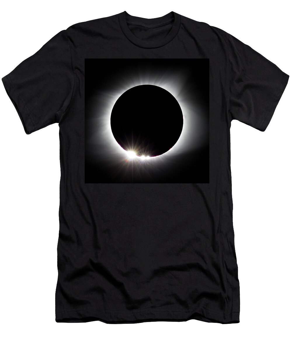 Solar Eclipse T-Shirt featuring the photograph Baily's Beads by David Beechum