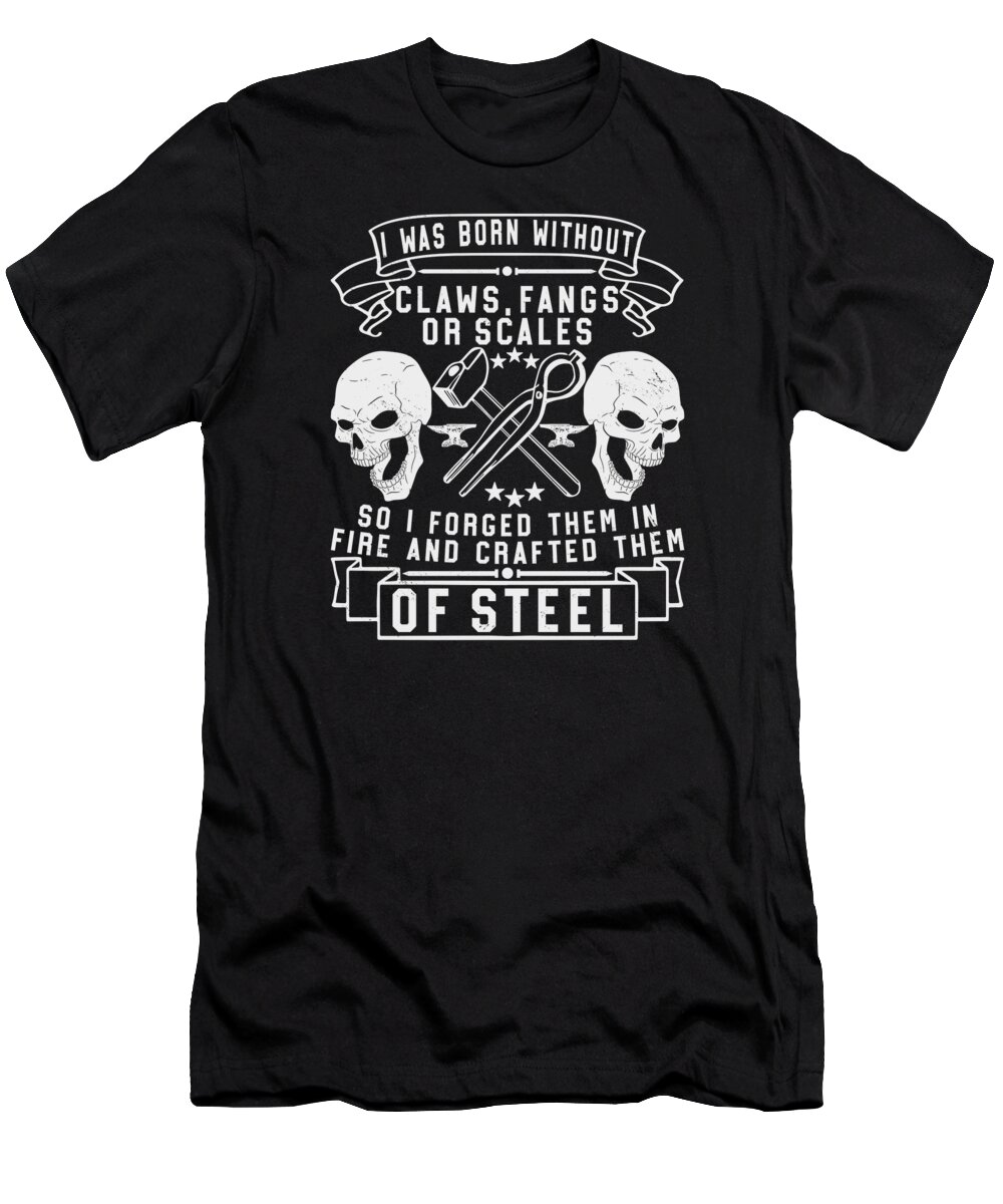 Blacksmiths T-Shirt featuring the digital art Blacksmith Forging Iron Steel Blacksmithing #1 by Toms Tee Store