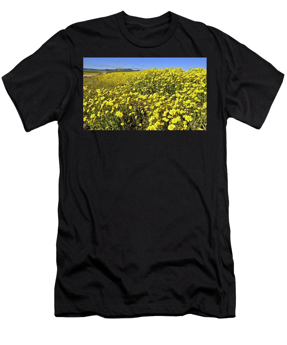 Carrizo Plain T-Shirt featuring the photograph Carrizo Plain Super Bloom #2 by Amelia Racca