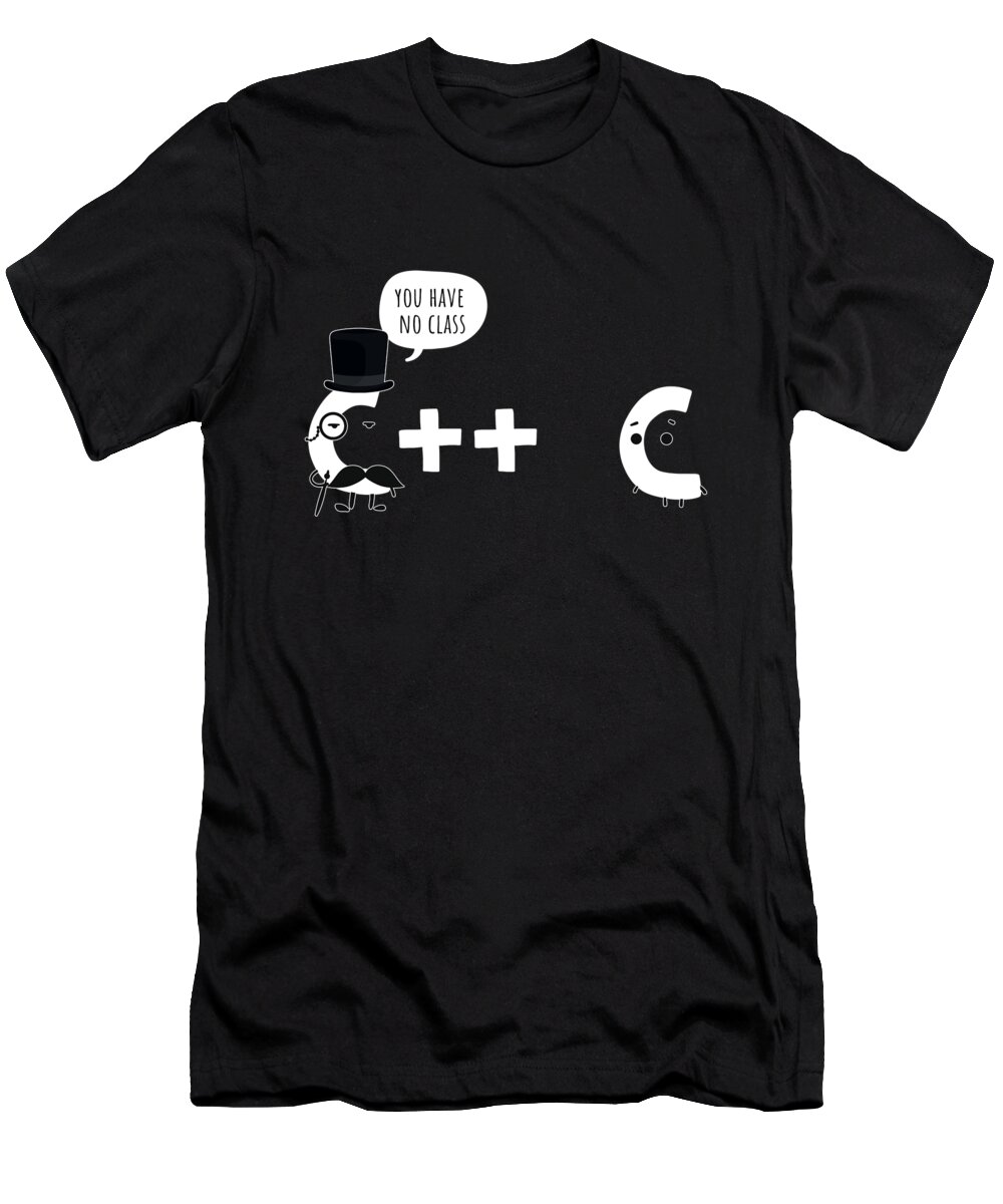 Joke T-Shirt featuring the drawing Computer Programmer Funny C Class Joke #1 by Noirty Designs