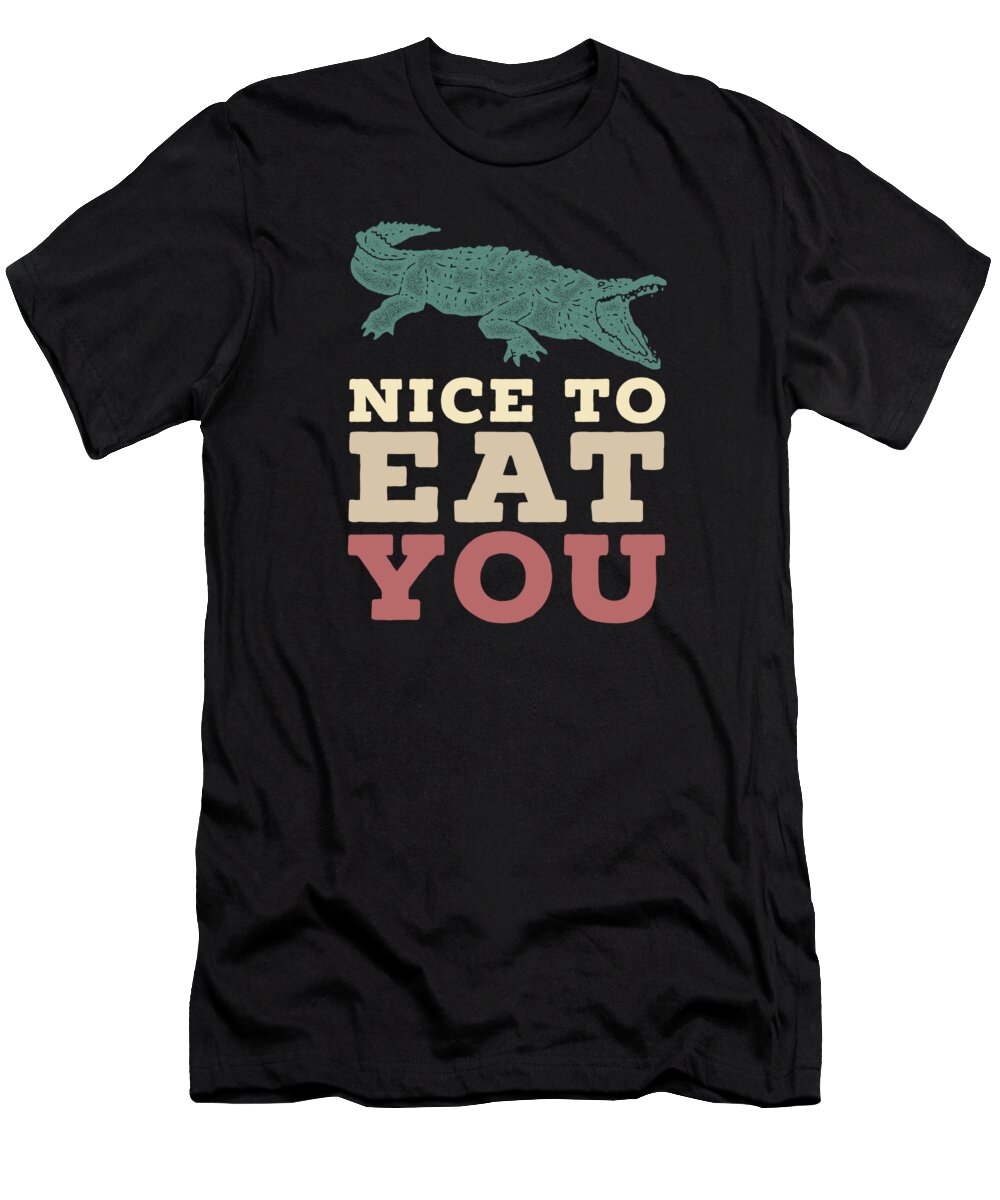 Crocodile T-Shirt featuring the digital art Crocodile #1 by Manuel Schmucker