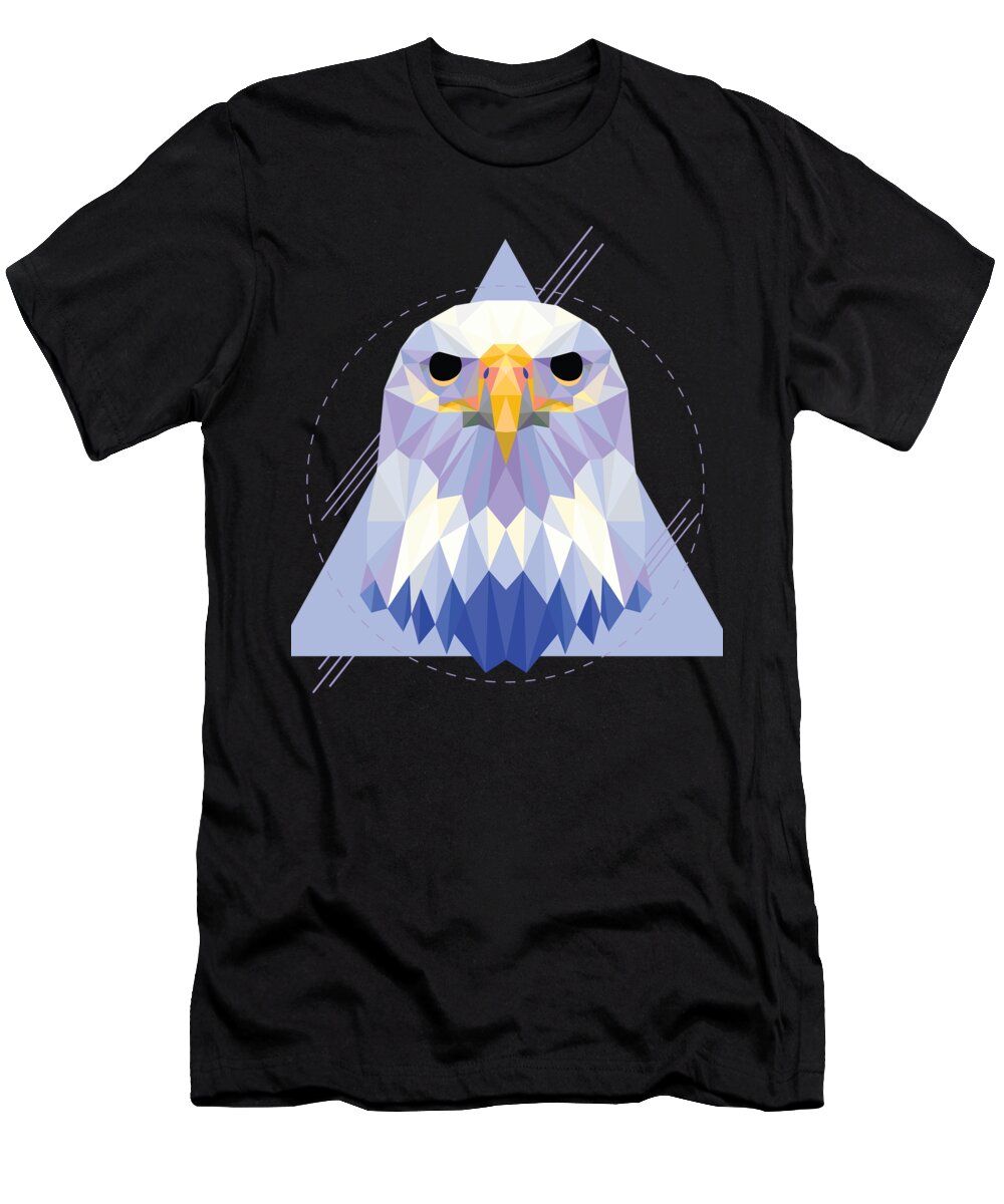 Eagle T-Shirt featuring the digital art Geometric Eagle #1 by Mister Tee