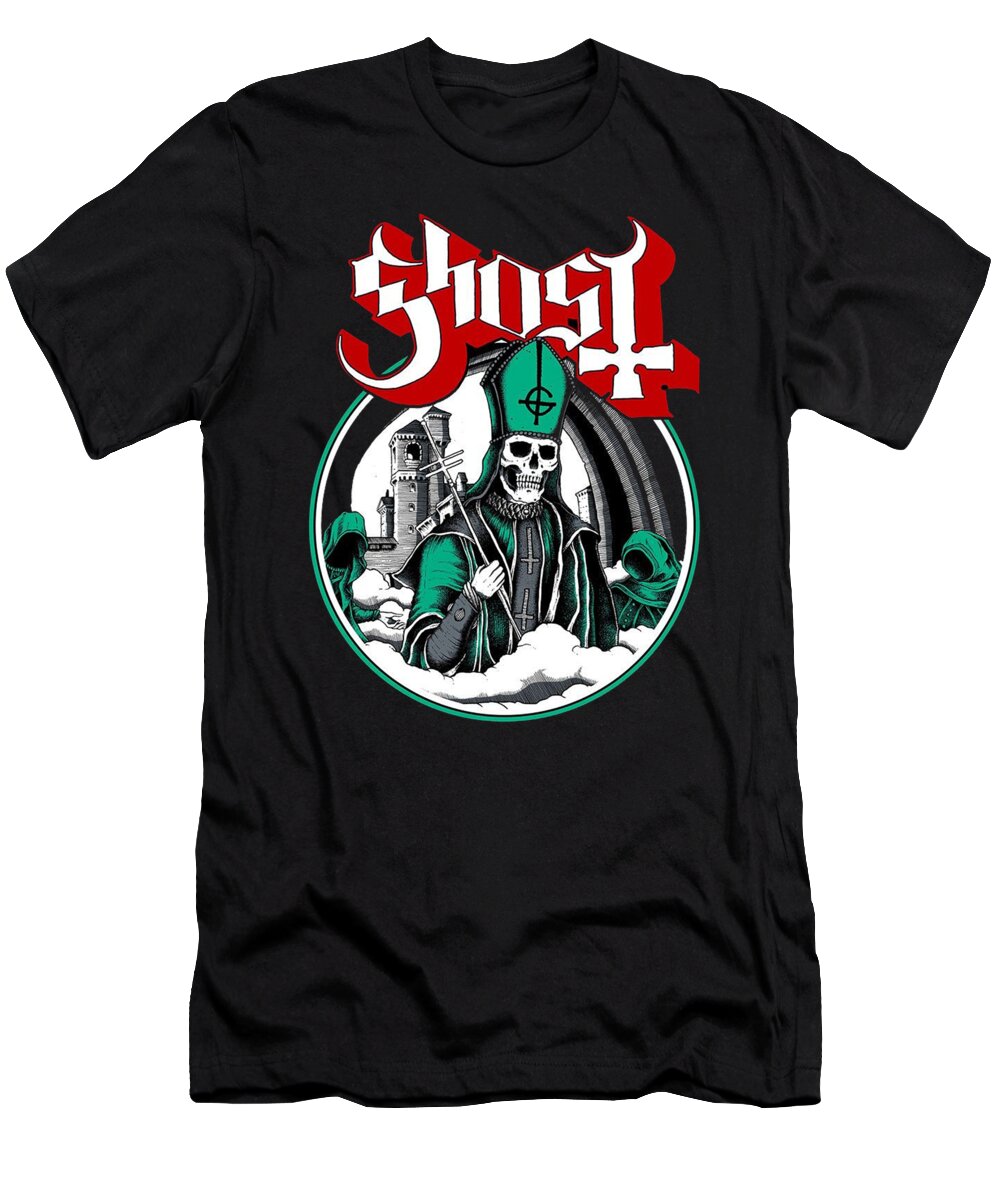 Ghost T-Shirt featuring the digital art Ghost Band #1 by BGS Store
