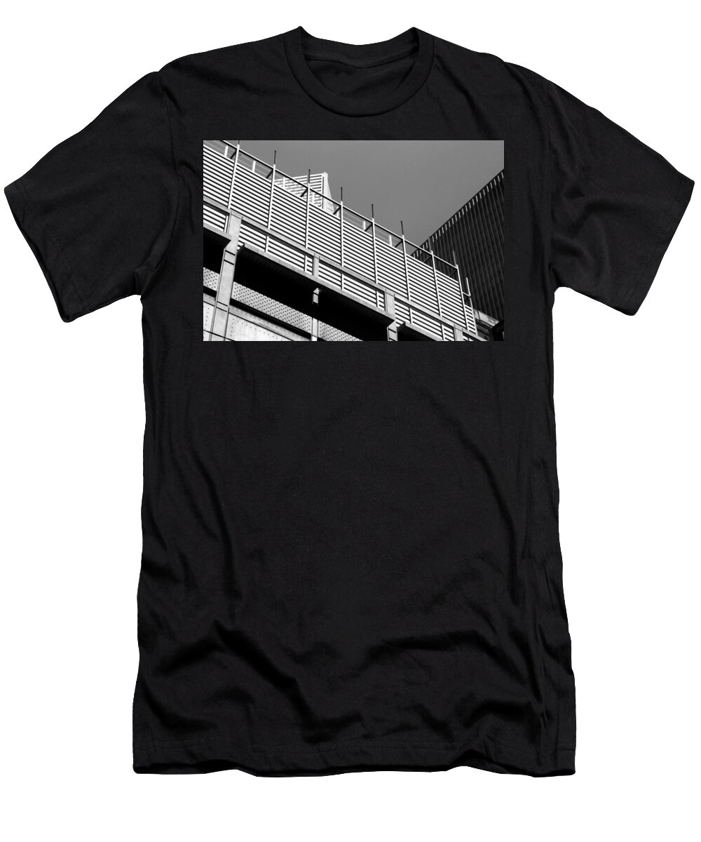 Architecture T-Shirt featuring the photograph Glass Steel Architecture Lines Art Institute Modern Wing #1 by Patrick Malon
