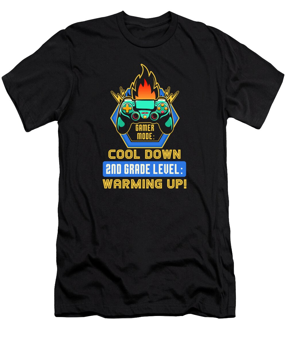 2nd Grade T-Shirt featuring the digital art Kids Back to School Gamer Mode 2nd Grade Level for Boys #1 by Toms Tee Store