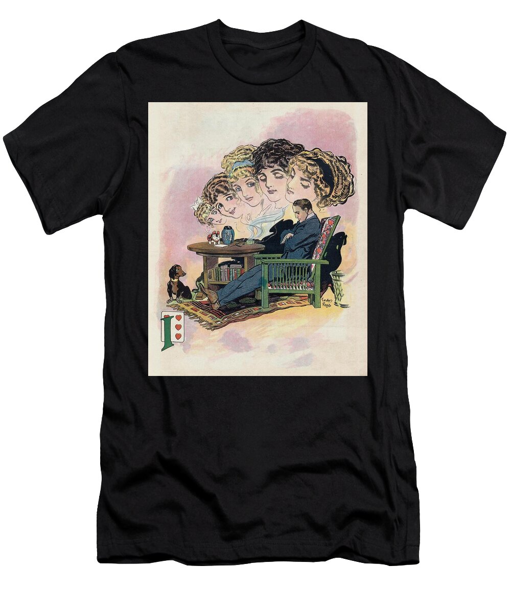  T-Shirt featuring the painting Lovelorn lyrics of a lonesome lad #1 by Gordon Ross American