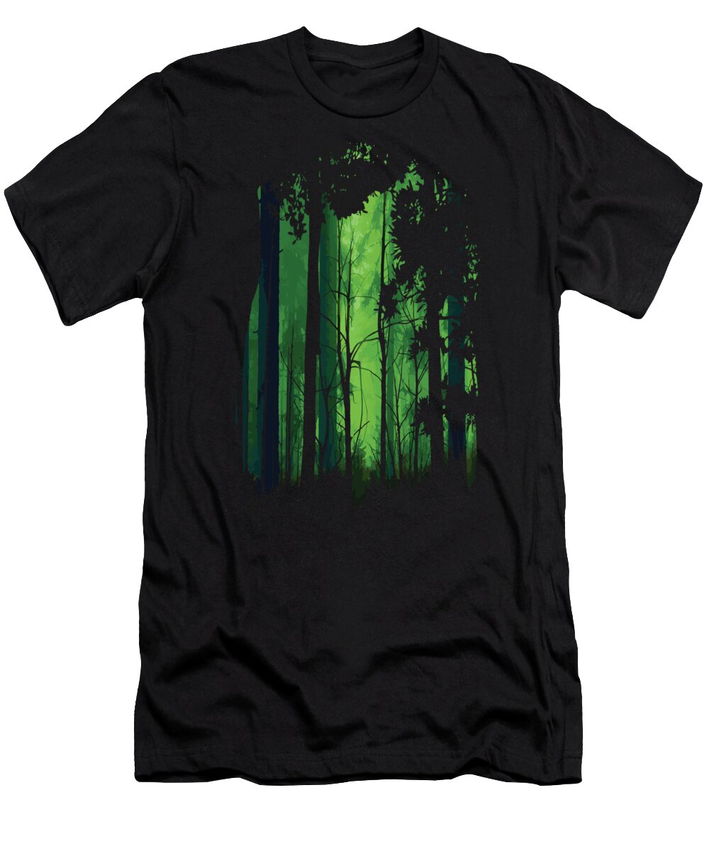 Nature T-Shirt featuring the digital art Nature Forest #1 by Jacob Zelazny
