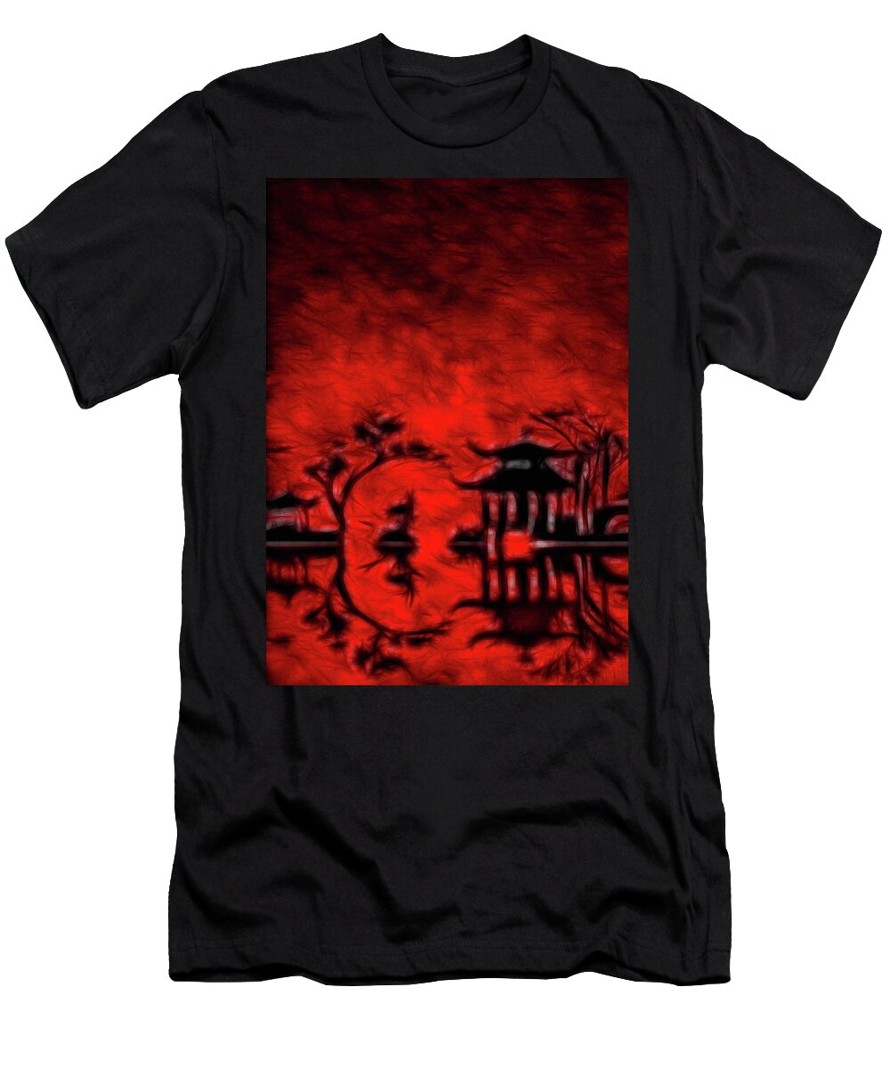 Painting T-Shirt featuring the digital art Oriental Landscape #1 by Bruce Rolff