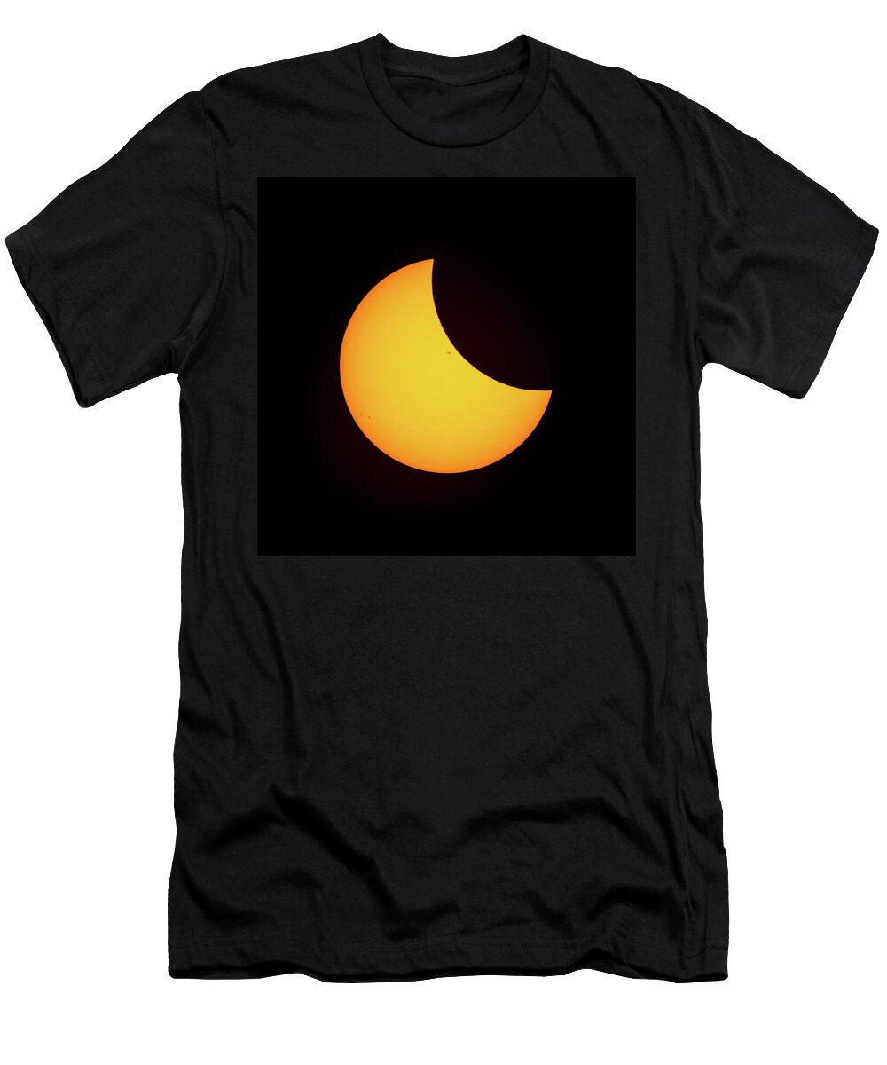 Solar Eclipse T-Shirt featuring the photograph Partial Solar Eclipse #6 by David Beechum