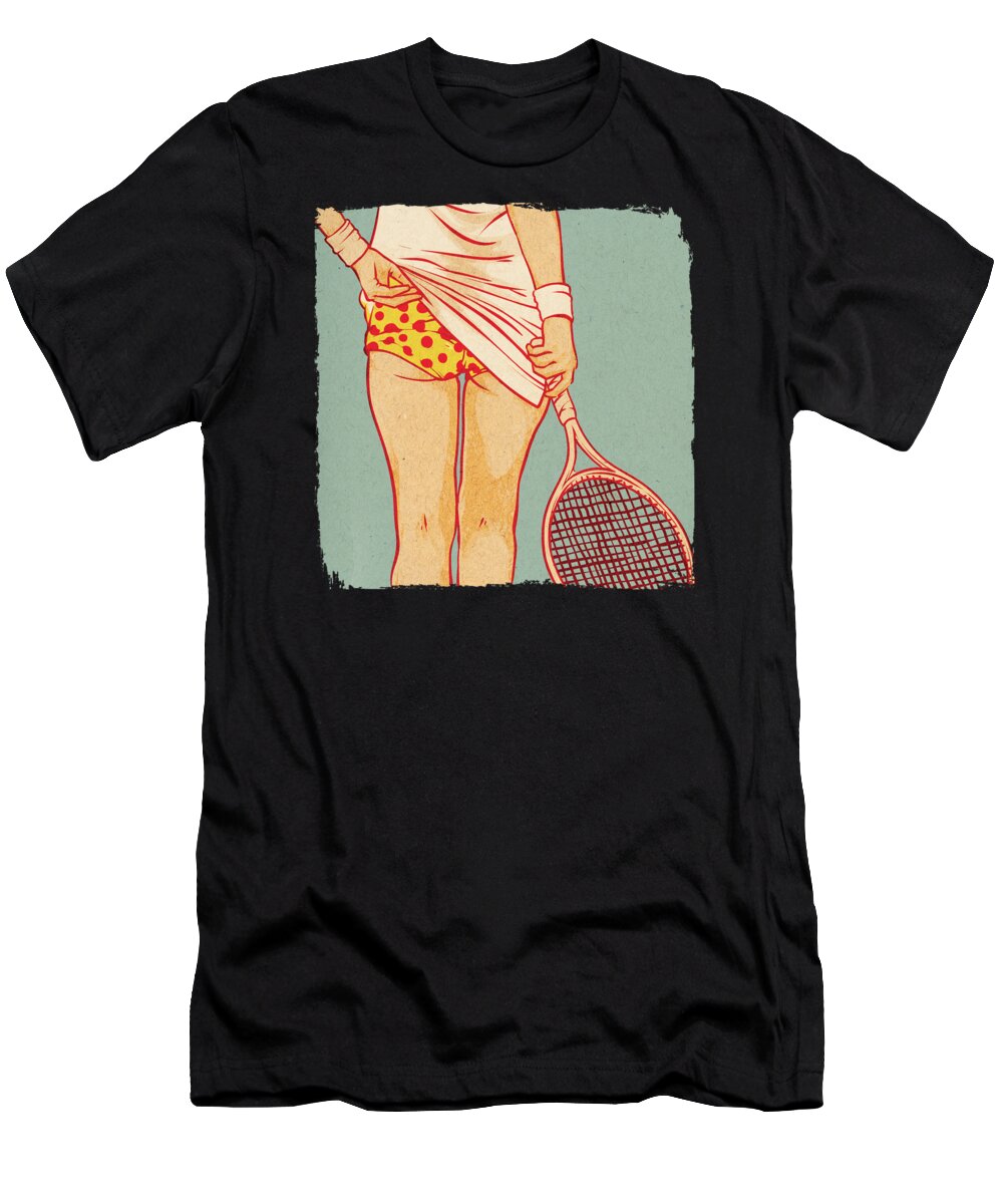 Tennis T-Shirt featuring the digital art Sexy Woman Tennis Player #1 by Jacob Zelazny