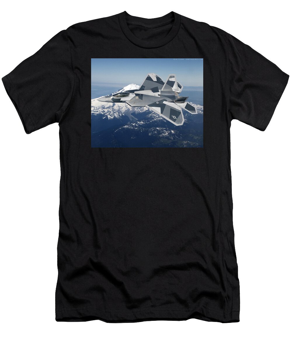 Raptor T-Shirt featuring the digital art Splinter Raptor by Custom Aviation Art