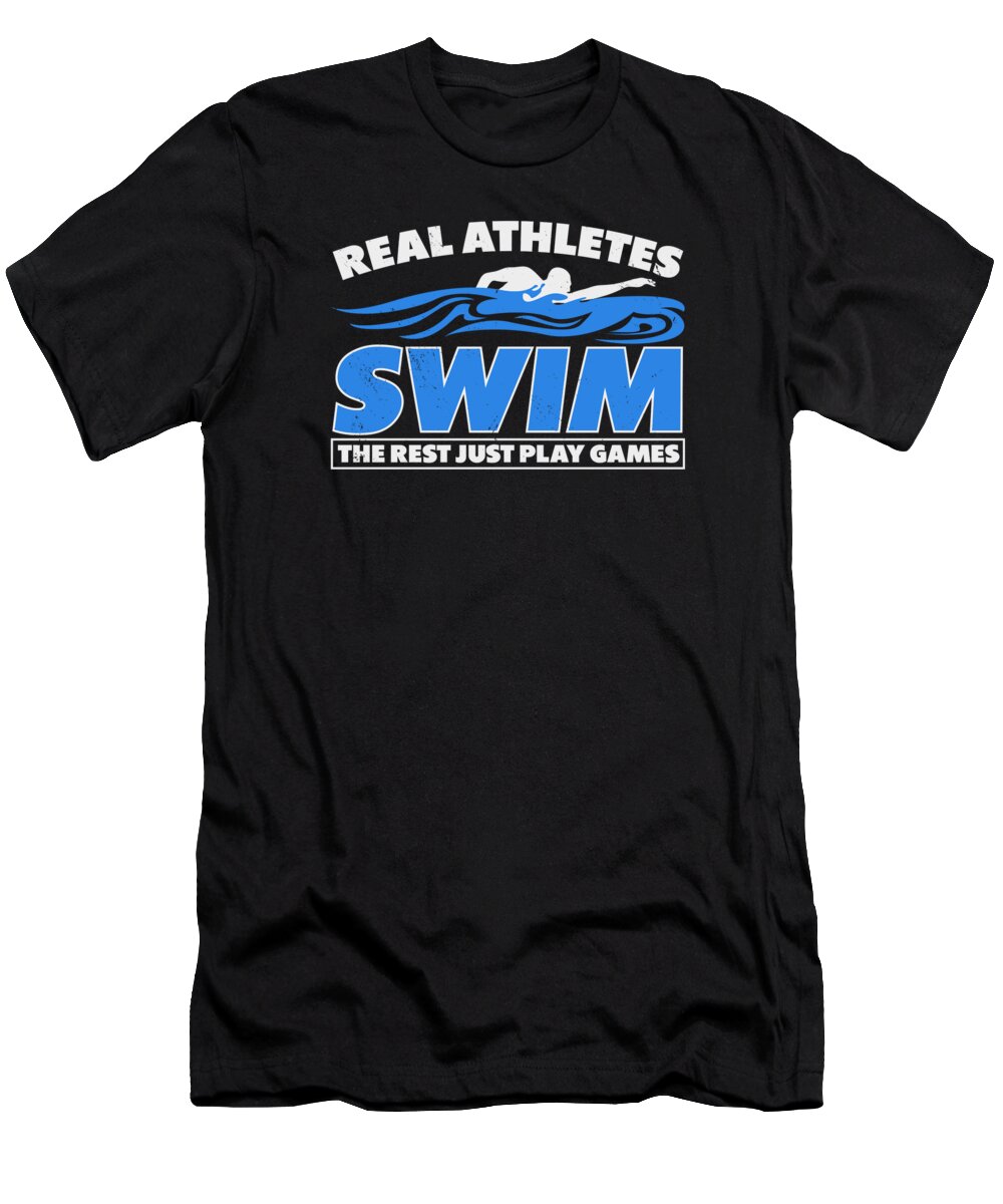 Swimmer T-Shirt featuring the digital art Swimmer Swimming Sports Butterfly Swim Athlete #1 by Toms Tee Store