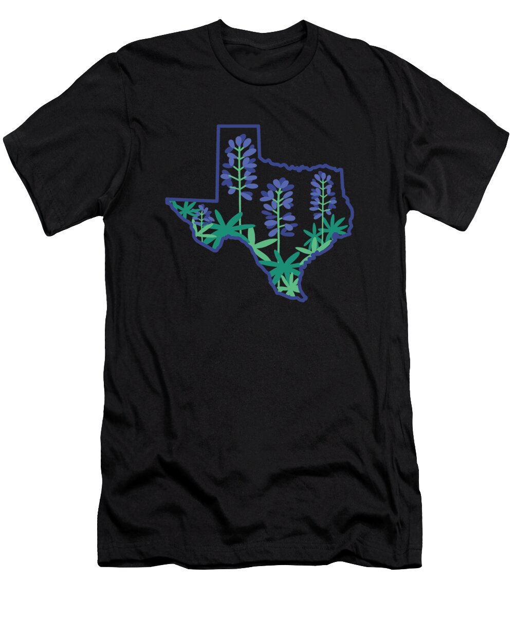 Texas T-Shirt featuring the digital art Texas Shirt, Texas State Shirt, Texan Shirt, Texas Lover Shirt, Gift for Texan, Country Shirt Women #1 by Mounir Khalfouf