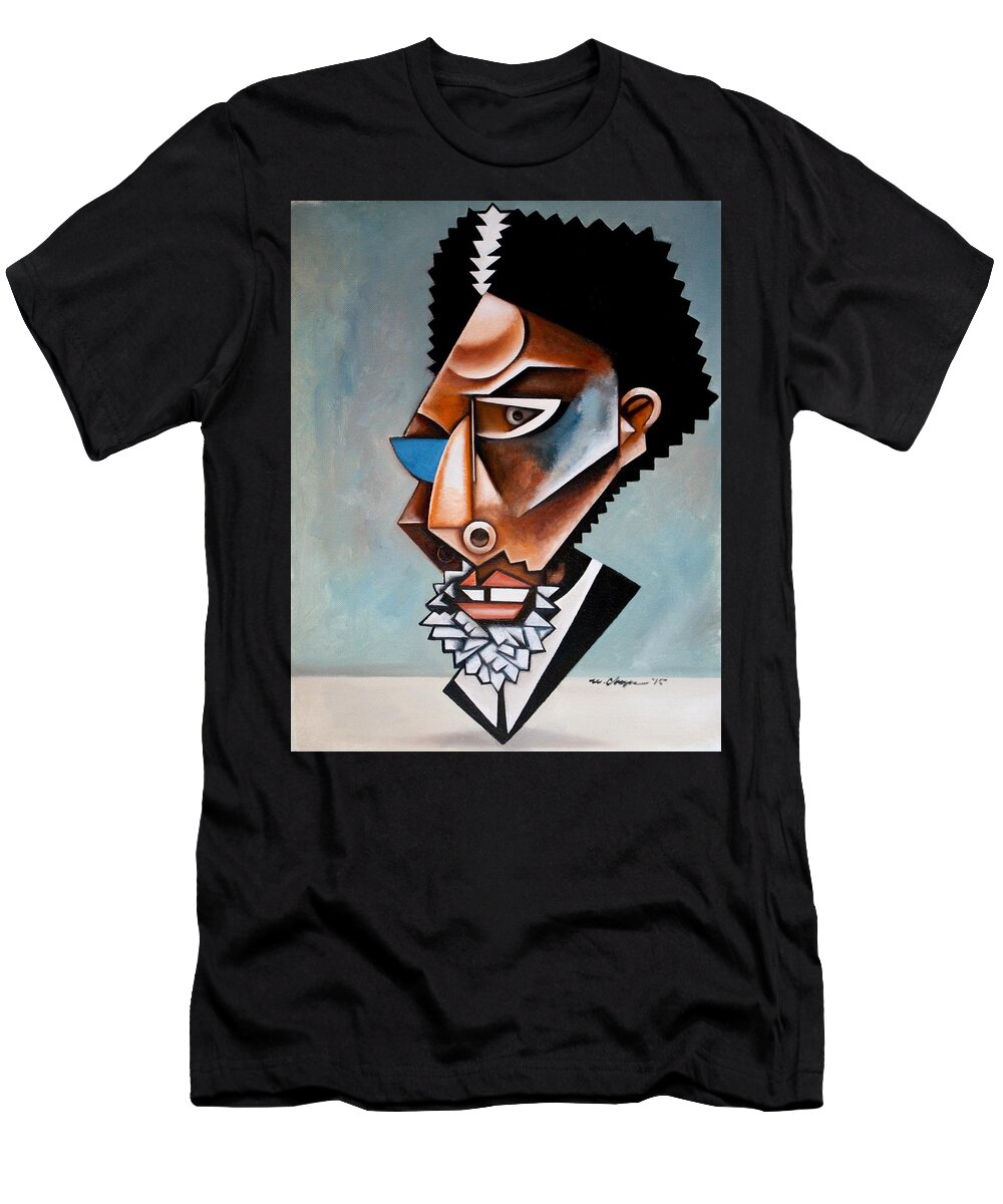 Cornel West T-Shirt featuring the painting The Recondite / Cornel West by Martel Chapman