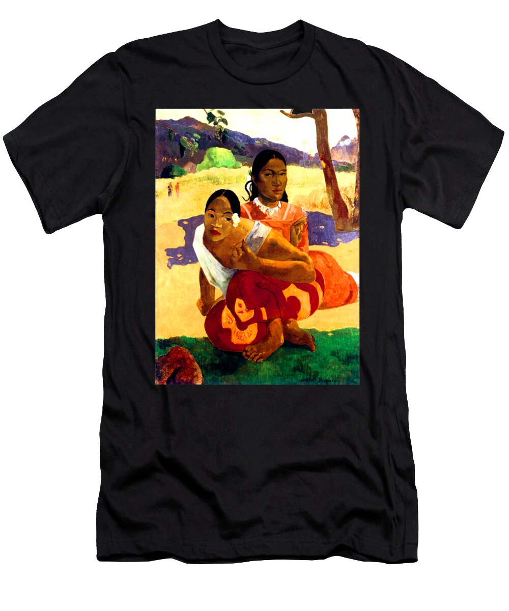 Gauguin T-Shirt featuring the painting When Will You Marry 1892 #1 by Paul Gauguin