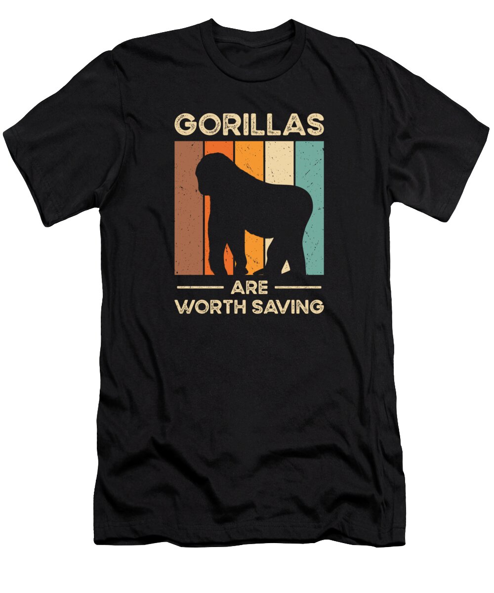 World Wildlife Day T-Shirt featuring the digital art World Wildlife Day Gorilla Wildlife Animal Conservation #1 by Toms Tee Store