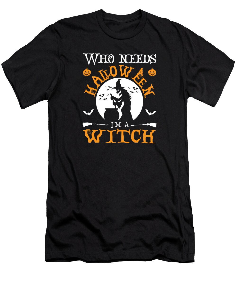 Halloween T-Shirt featuring the digital art Halloween Witch Ghost Monster Horror Fans #10 by Toms Tee Store
