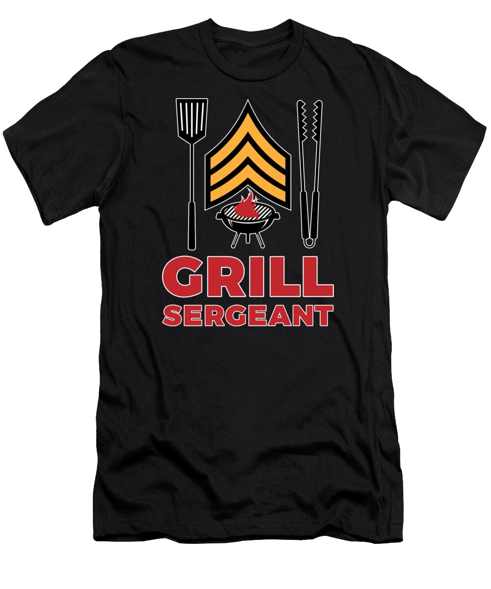Summer T-Shirt featuring the digital art Grill Sergeant Barbecue BBQ Grilling Meat #11 by Mister Tee